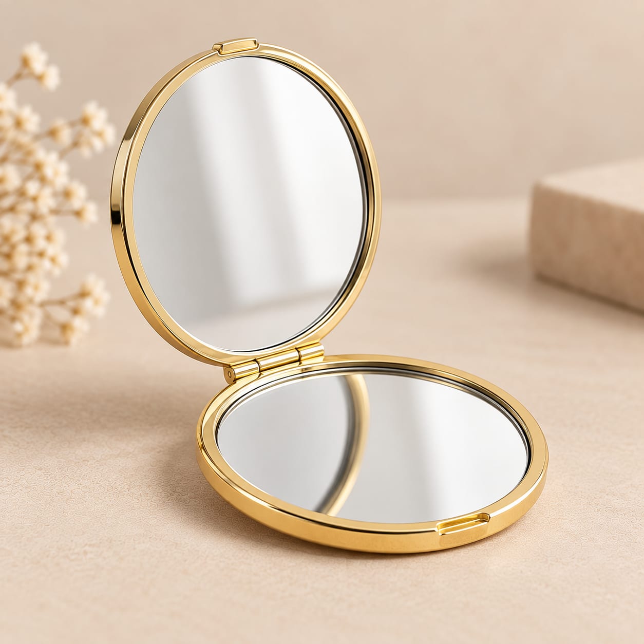Mini-miroir doré